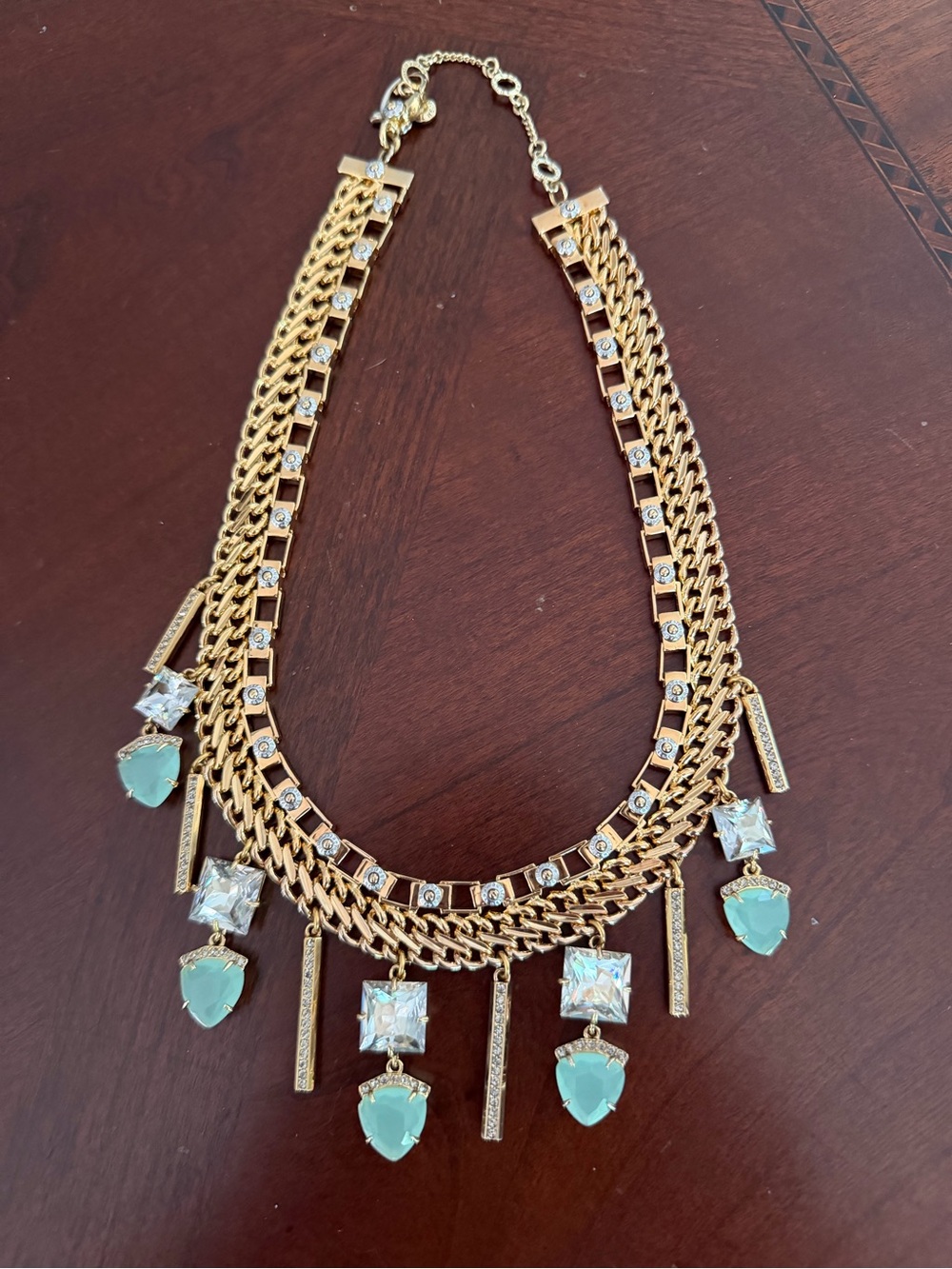 Rare Henri Bendel Duchess Cleopatra Gem BIB Statement Necklace Crystal Charms